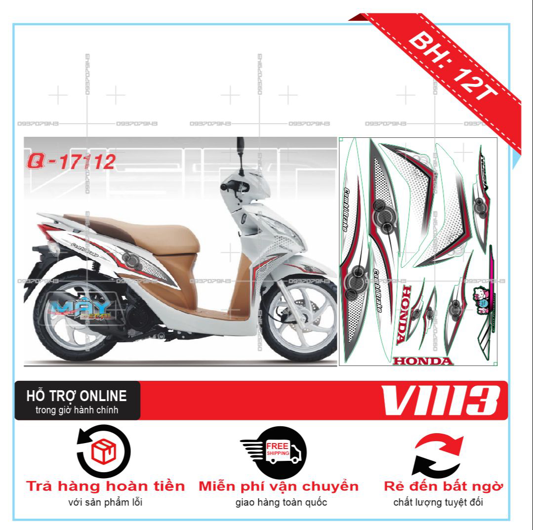 TEM XE VISION 2012 EDITION, TEM RỜI XE VISION 2012 EDITON TRẮNG ĐỎ