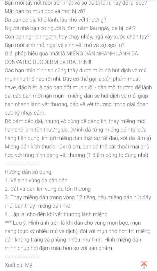 [HCM][Full box 10 miếng] Miếng dán mụn Duoderm Extra Thin (khỏi lo mụn mủ) 10x10