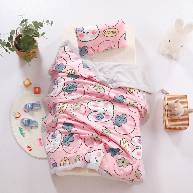 Chăn cotton trần bông mỏng cho bé - Kích thước 120-150cm