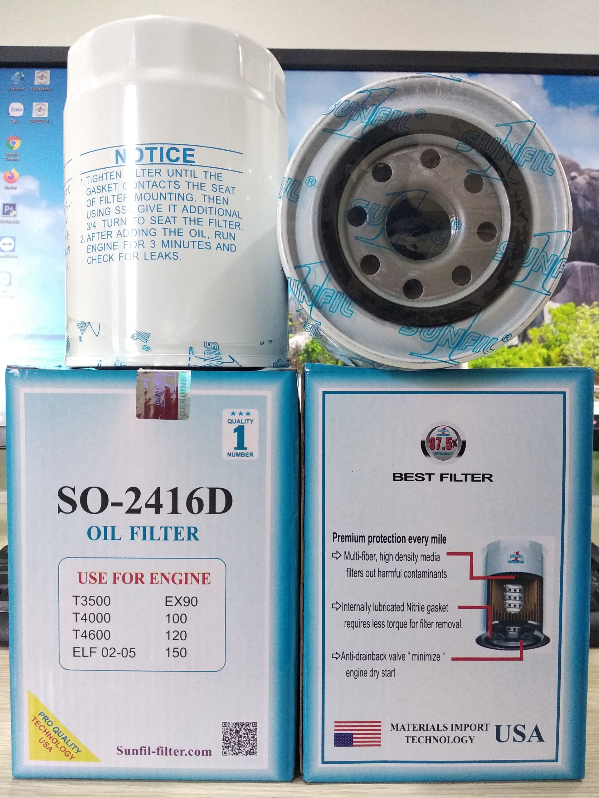 [HCM]Lọc nhớt xe tải HYUNDAI COUNTY 35T - MITSUBISHI CANTER