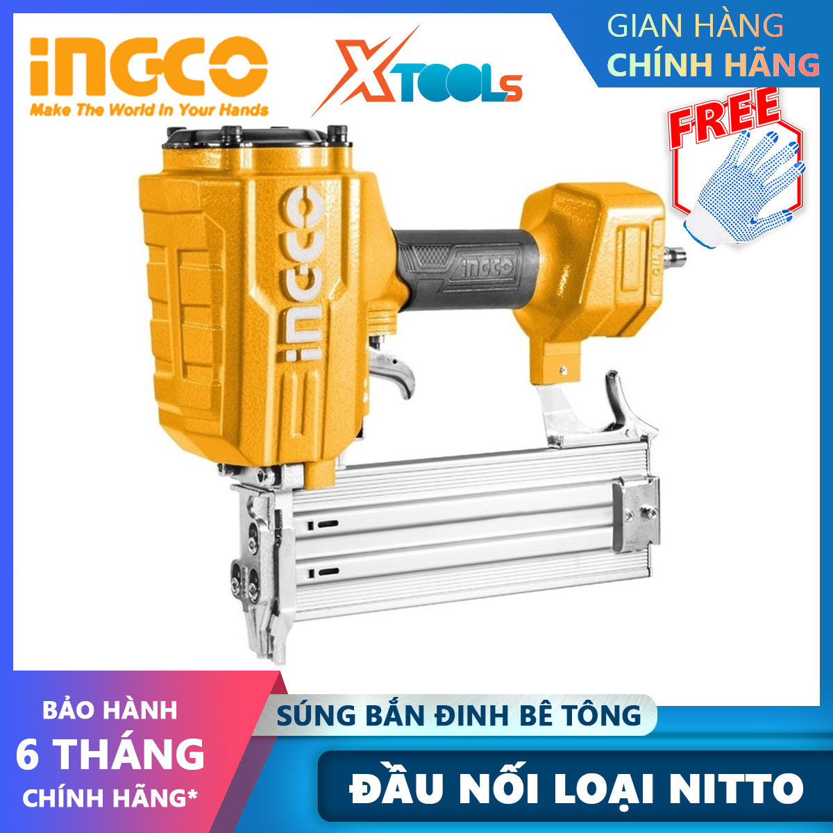 Ingco acnmak41 pneumatic concrete nail Bolt st64 | 70 PCs 18-64mm nail length xtools