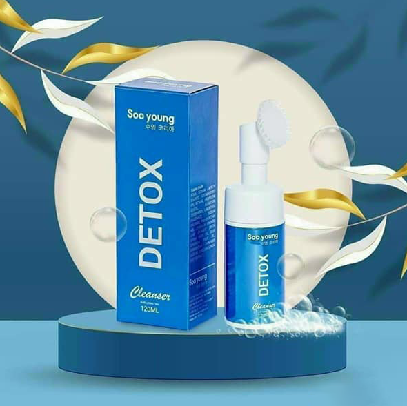 Sữa Rửa Mặt Detox Soo Young Hàn Quốc Đầu Cọ Silicon Siêu Mịn