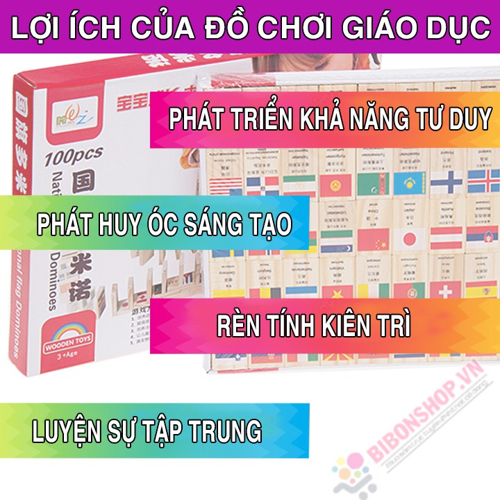Bộ Đồ Chơi Cờ Các Nước Bằng Gỗ Cho Bé
