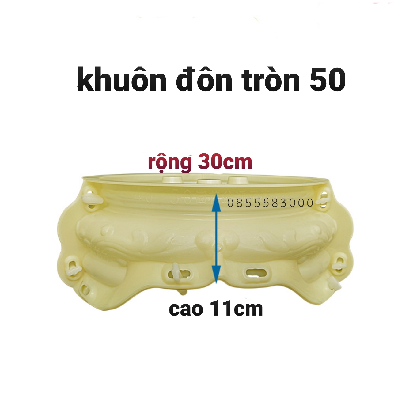 Khuôn đúc chậu cảnh tròn 50 và chân đôn . (khuôn ABS có lòng trong)