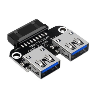 20Pin to Dual USB3.0 Adapter Connverter Desktop Motherboard 19 Pin 20P Header to 2 Ports USB A Female Connector thumbnail