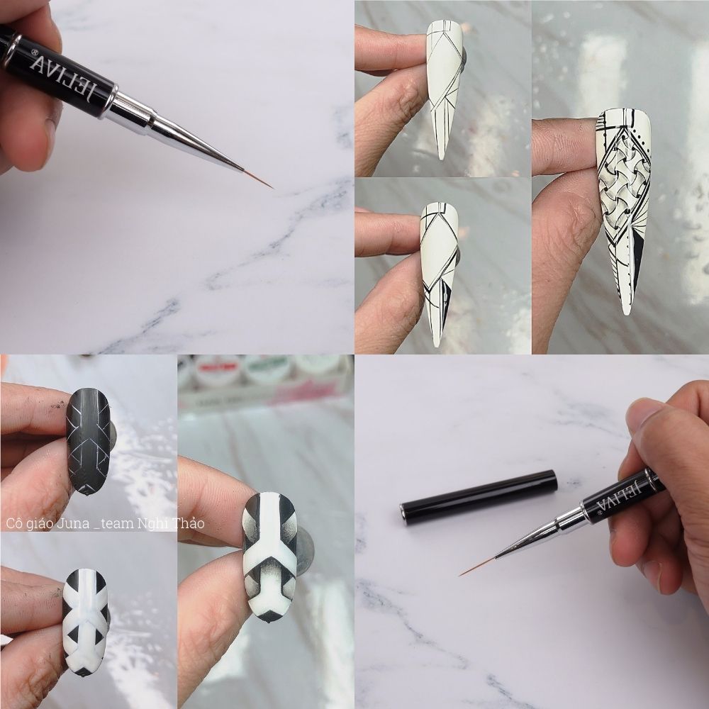 Cọ vẽ nét nail 2 đầu Jeliva