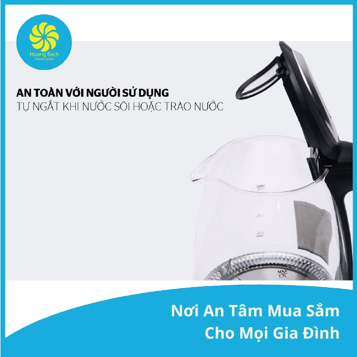 Ấm siêu tốc thủy tinh Sunhouse SHD1217