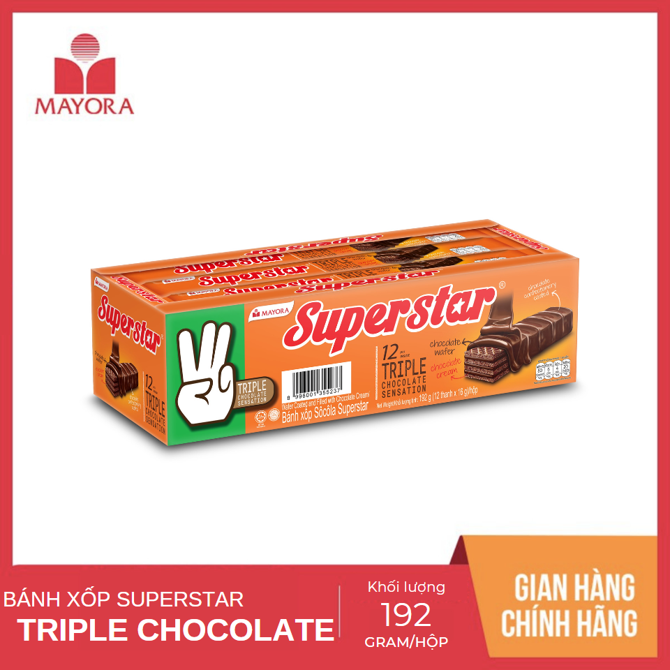 BÁNH XỐP SUPERSTAR TRIPLE CHOCO 150G