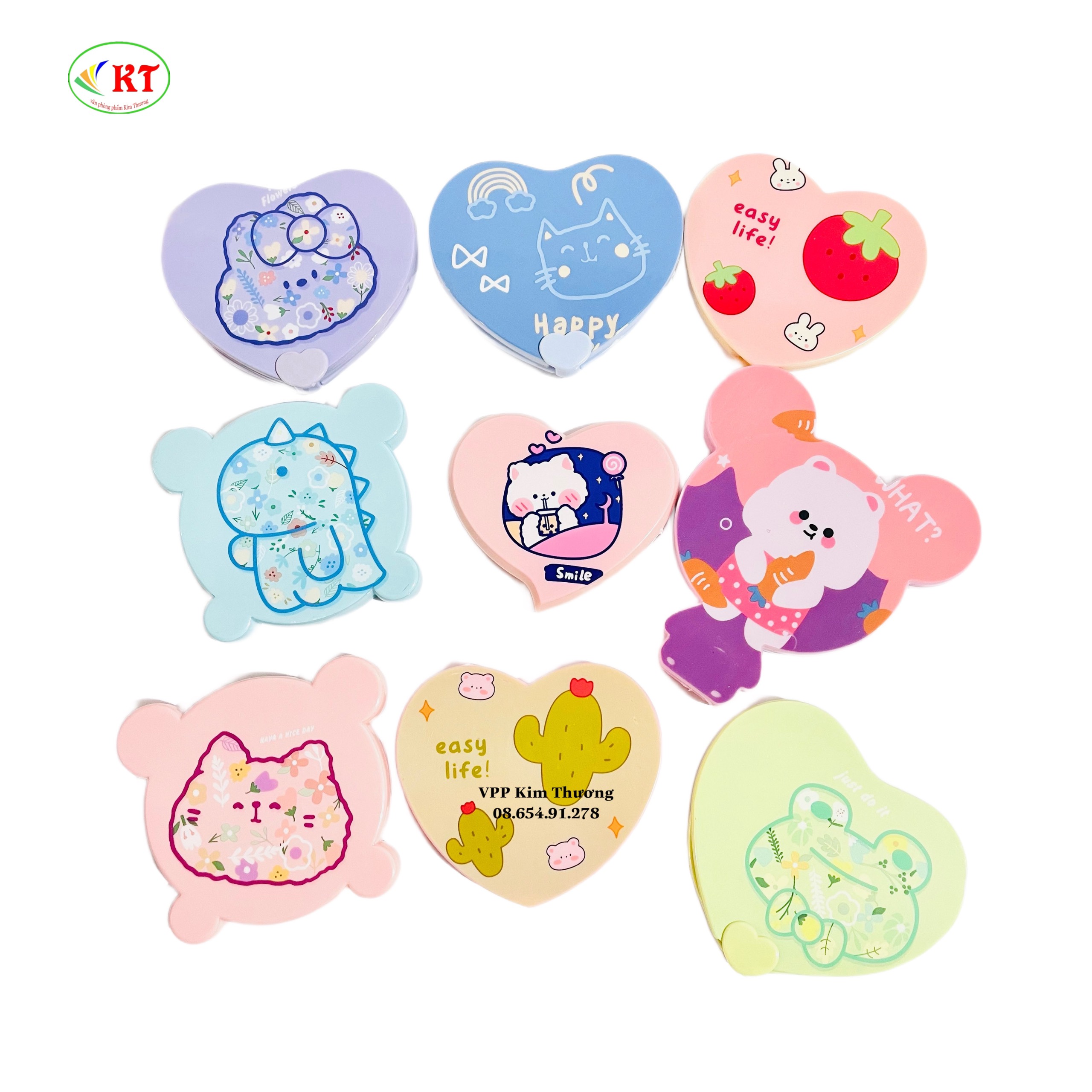 Gương  mini kèm lược đủ hình ( giao màu ngẫu nhiên)