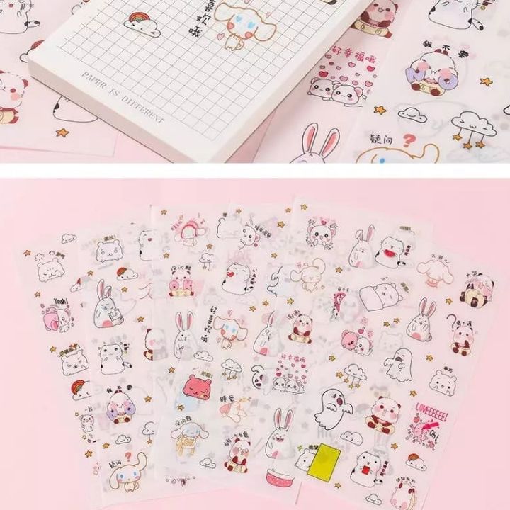 Combo 6 Miếng Dán Trang Trí Sticker Trang Trí Sticker Phong Cách Hàn Quốc Dễ Thương Cho Bé
