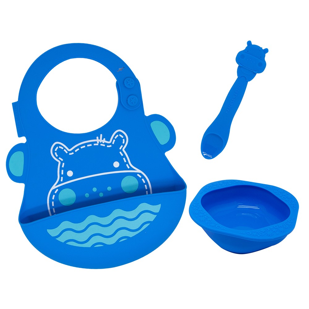 Bộ đồ dùng ăn dặm silicon baby marcus & marcus cho bé từ 6 tháng