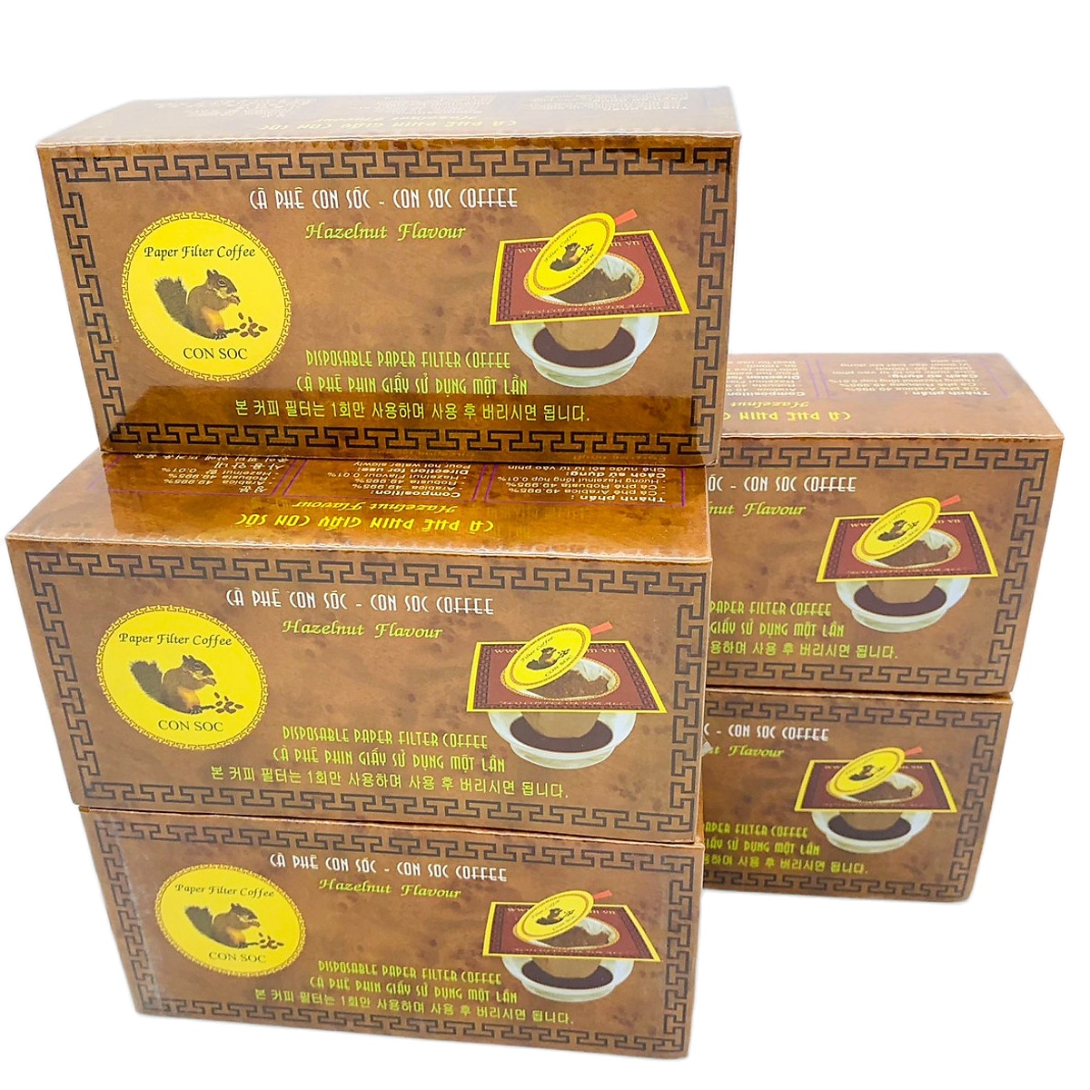 Combo 5 Hộp Cà phê Con Sóc Phin Lọc Đơn Nâu