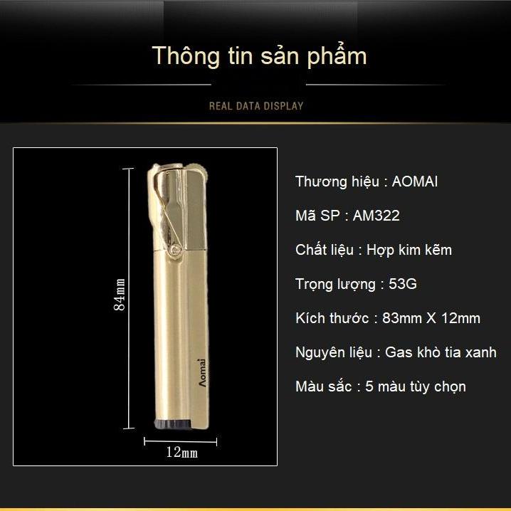 Bật Lửa Gas Khò Cao Cấp Aomai 322 ( 5 màu tùy chọn )