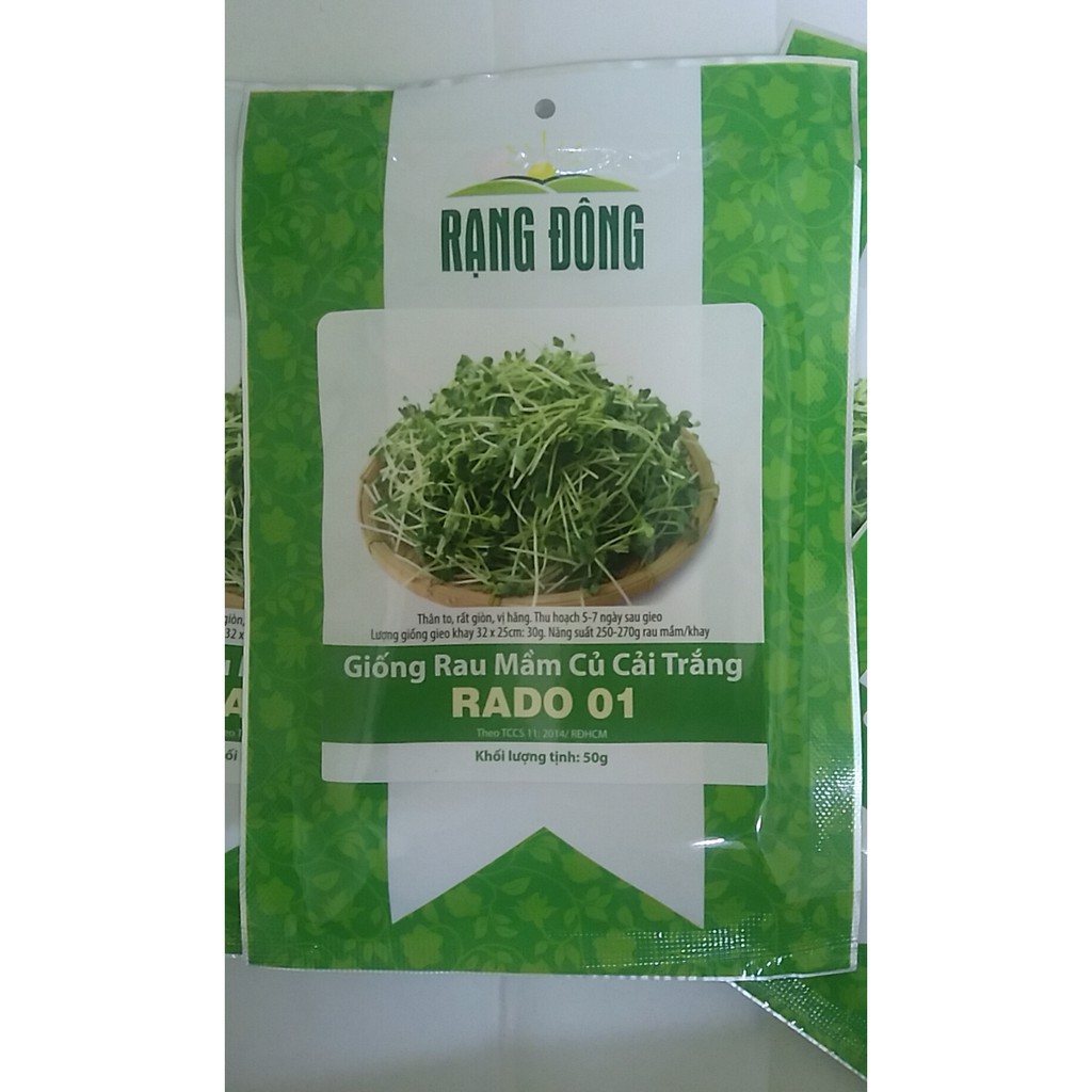 Hạt Giống Rau Mầm Củ Cải Trắng 50 Gram