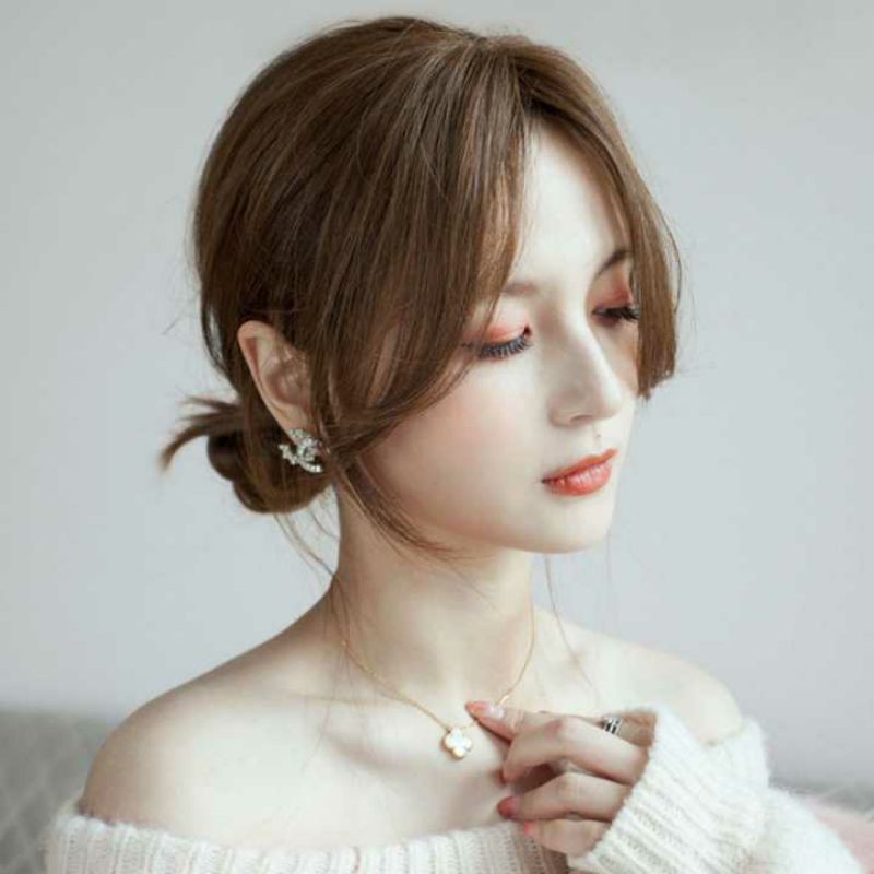 [Freeship Max] Tóc mái 3D tóc thật hai mái bay