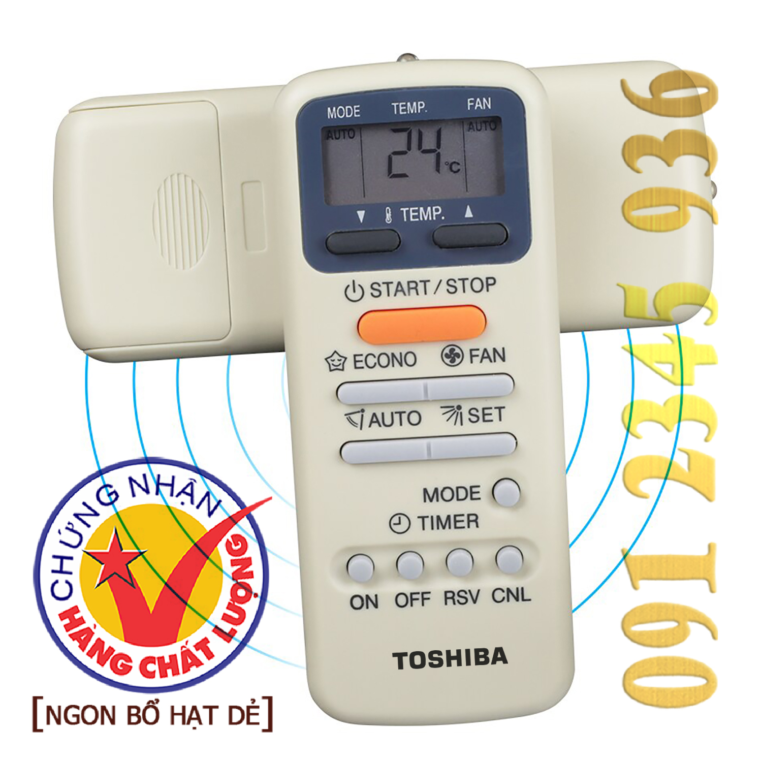 Điều khiển TOSHIBA [HÀNG ĐẸP] cho điều hòa. (Mẫu số 4)