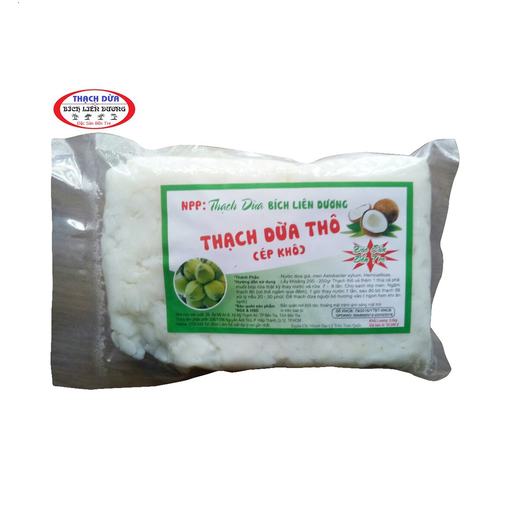THẠCH DỪA MIẾNG /TẤM NẤU CHÈ DỪA DẦM{ 0.5 KG}