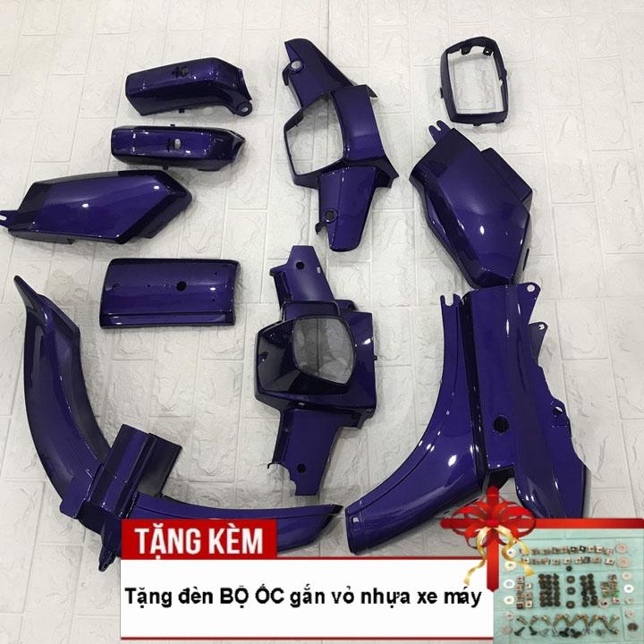 [TẶNG TEM] Dàn áo xe HONDA-DREAM màu Tím, chất liệu nhựa ABS nguyên sinh, tặng kèm bộ ốc theo xe - CÓ khuyễn mãi BỘ TEM xịn.