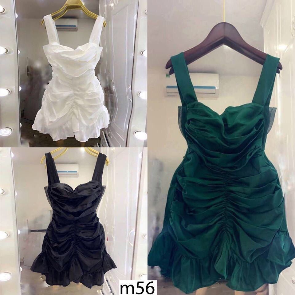 [HCM]Đầm nhún bèo 2 dây(có mút ngực)