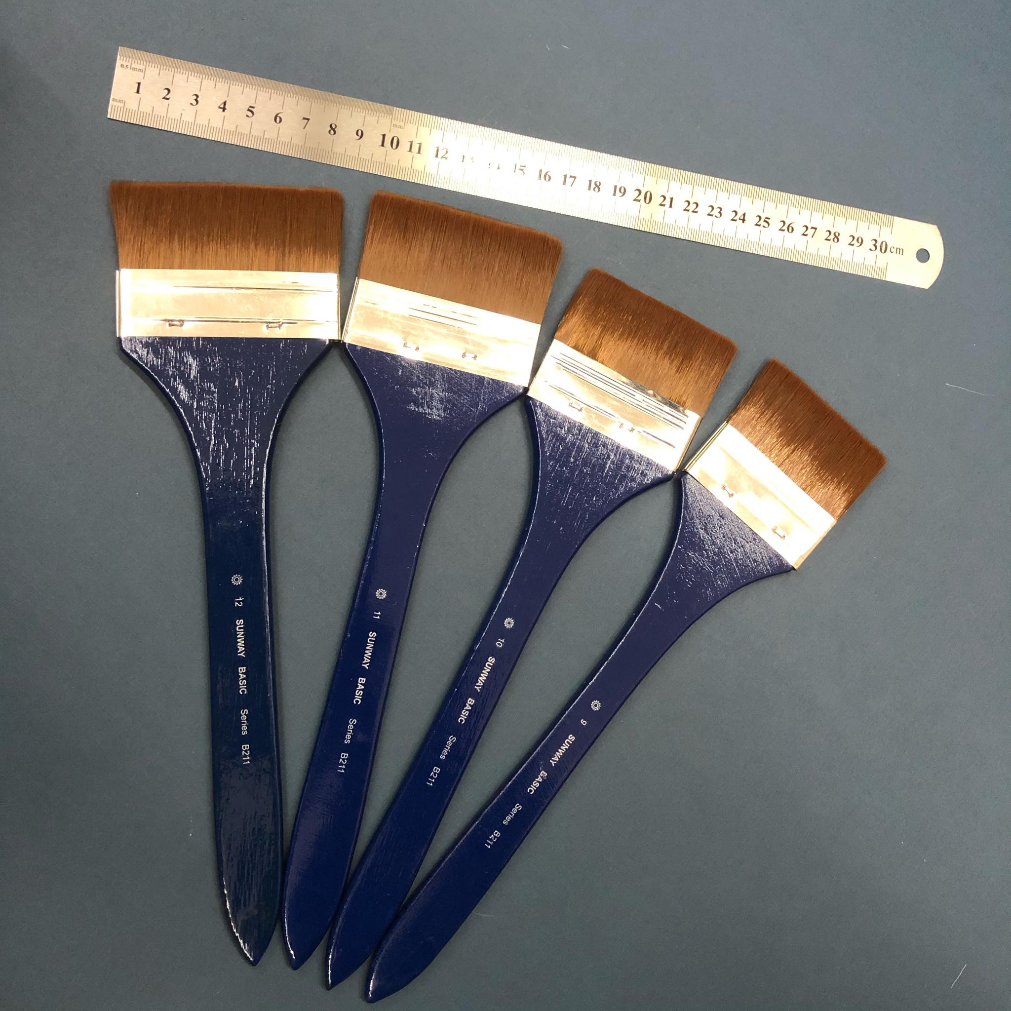 Cọ bản ngang Sunway B211 lông nhân tạo vẽ acrylic,sơn dầu, màu nước...