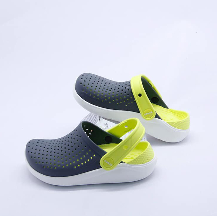 Sục Cross Literide đẹp mềm êm chân cho trẻ em - Màu xám lót xanh chuối