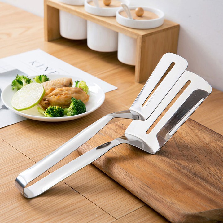 KẸP INOX GẮP NÓNG THỨC ĂN MẪU MỚI 2020 ( XẺNG GẮP) - XẺNG LẬT ĐỒ CHIÊN RÁN, KẸP BÍT TẾT - KẸP, XẺNG LẬT CHIÊN CÁ, TRỨNG, BÍT TẾT, ĐA NĂNG BẰNG THÉP INOX 304 - KẸP THỨC ĂN, KẸP PIZZA