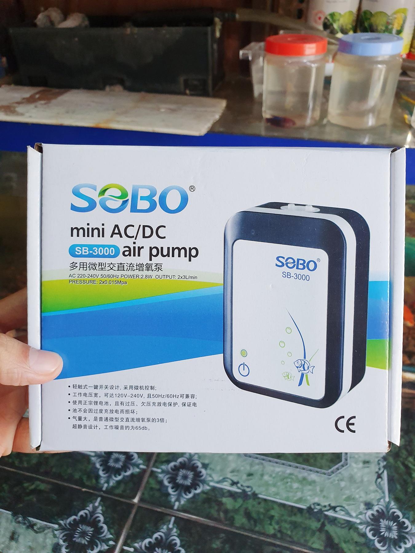 "hoàn tiền đến 10%" máy sủi oxy tích năng lượng mất điện tự chuyện chế độ pin dự trữ sobo sb 3000 tặng kèm dây và sủi oxy