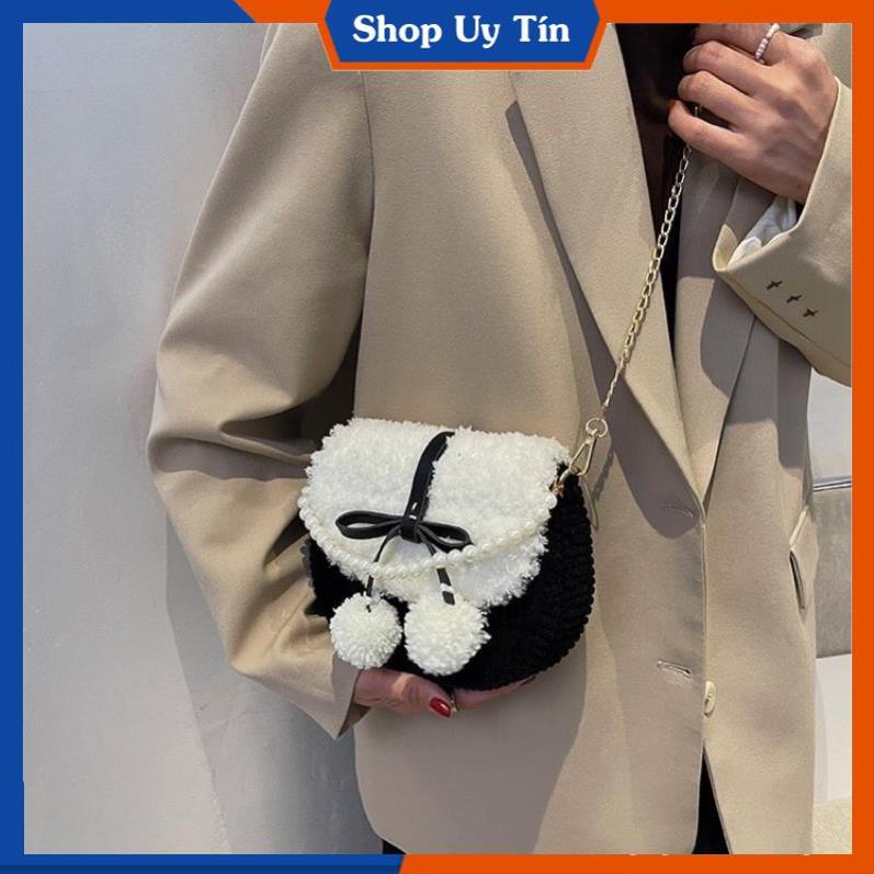 [ FREESHIP 50K ] Túi Handmade Tự Đan pom pom Yên Ngựa - Phụ Kiện Đan Túi