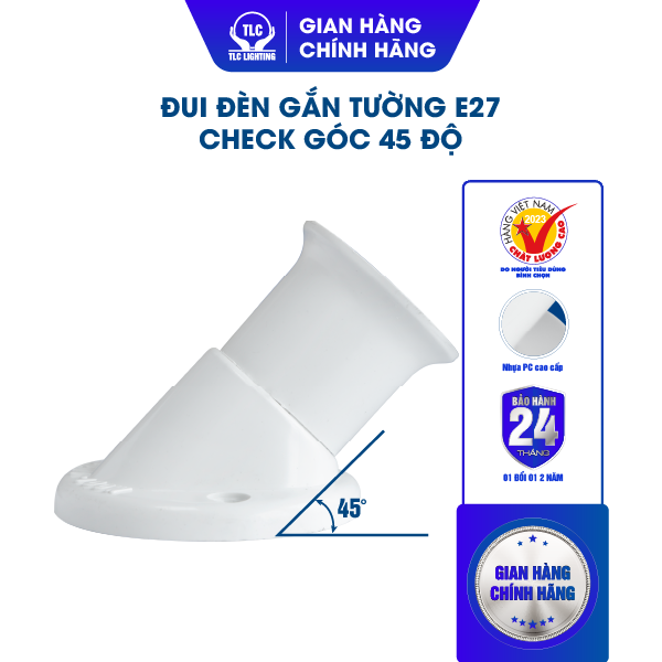 Đui Đèn Chếch Gắn Tường E27 TLC LIGHTING