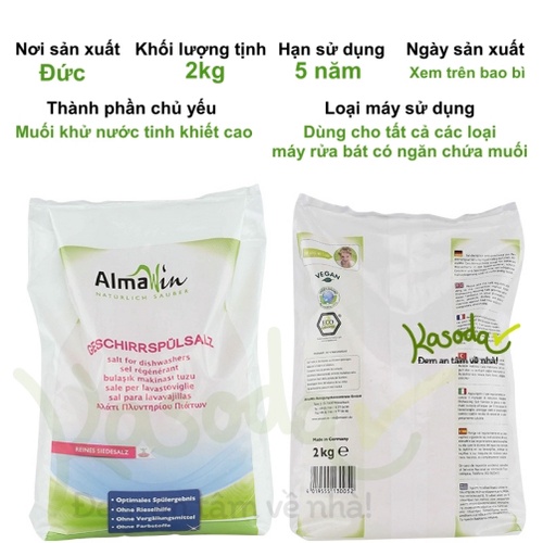 Muối Rửa Bát Almawin Hữu Cơ 2Kg