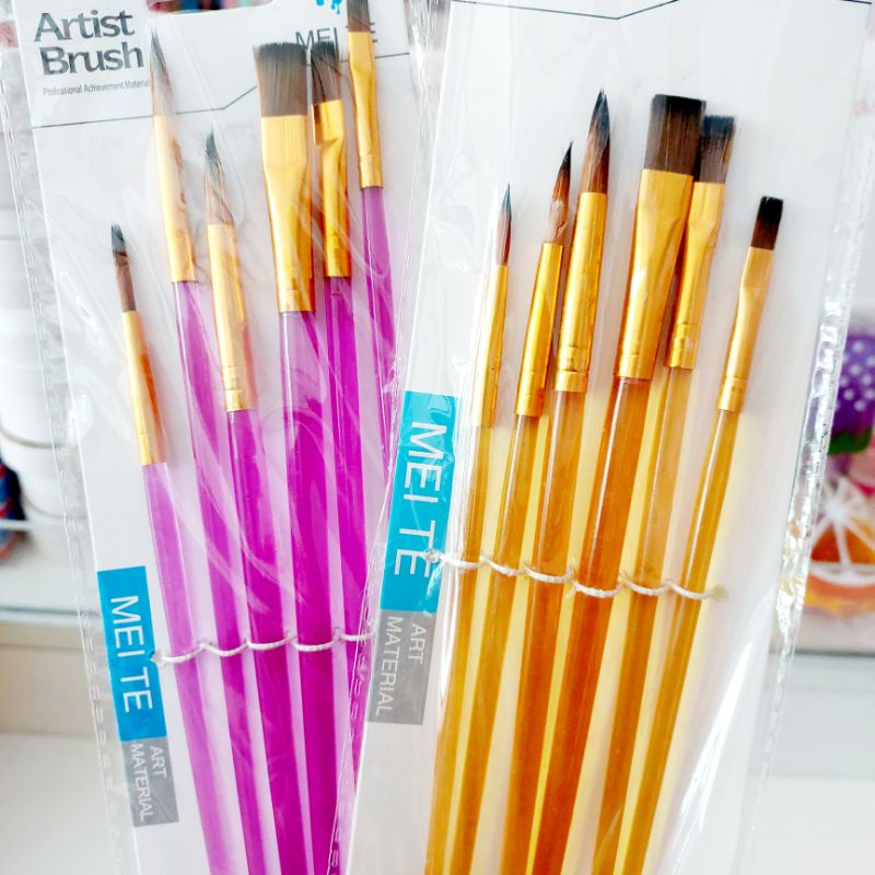 set 6 cọ vẽ tô màu brush chuyên dụng