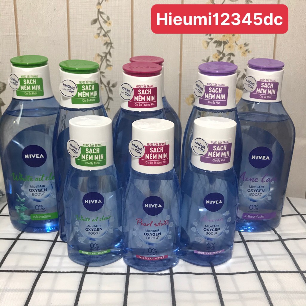 Nước tẩy trang nivea không chứa cồn