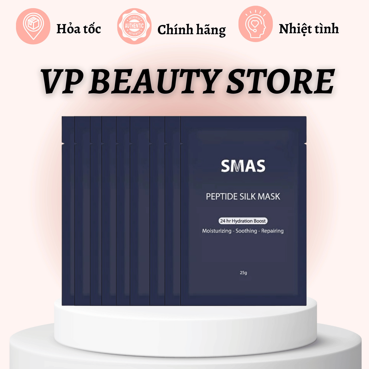 10 miếng mặt nạ dưỡng và phục hồi da smas peptide silk mask nhật bản