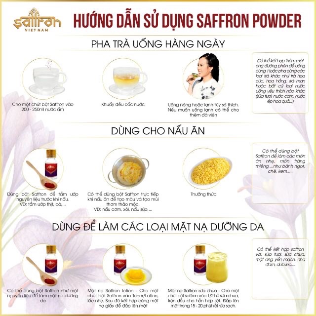 Bột Saffron 1Gram/Lọ SAFFRON VIỆT NAM
