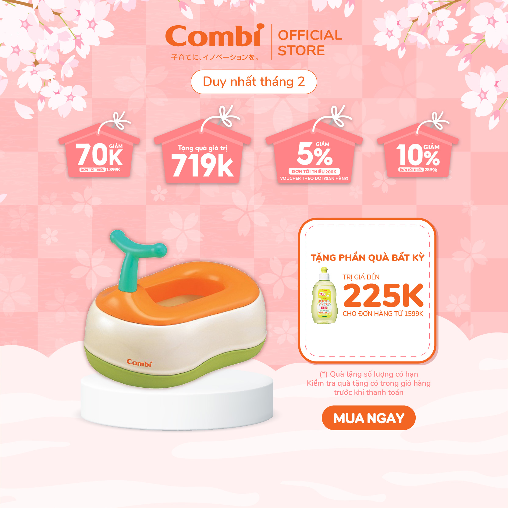 Bô trẻ em Combi màu cam