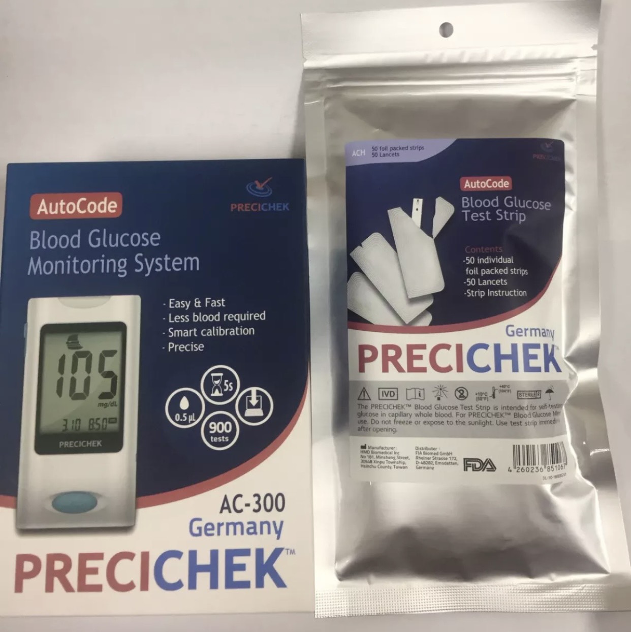 Máy đo đường huyết Precichek AC-300 + 50 que thử