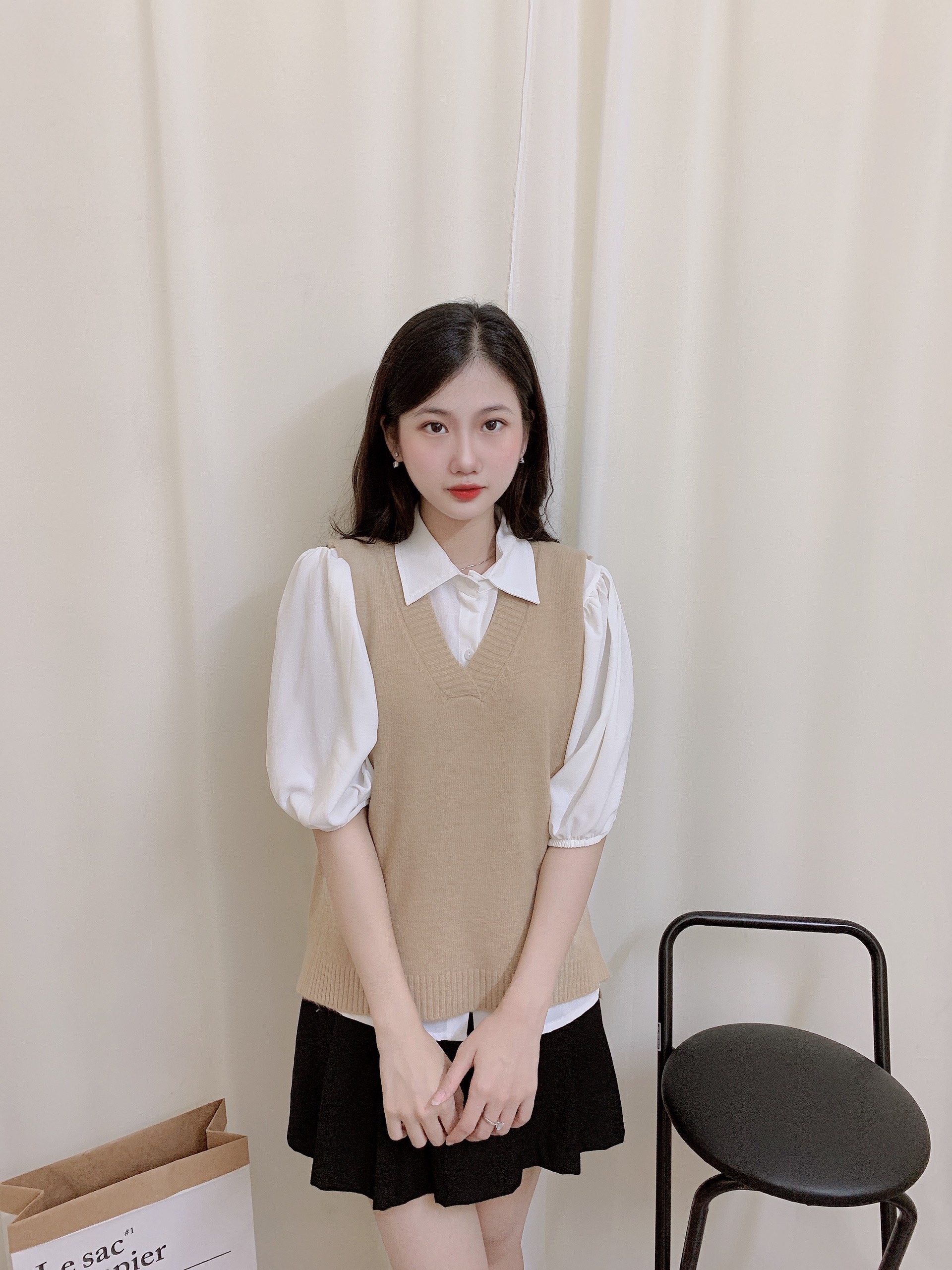Áo Len Gile Nữ Màu Trơn Hàn Quốc
