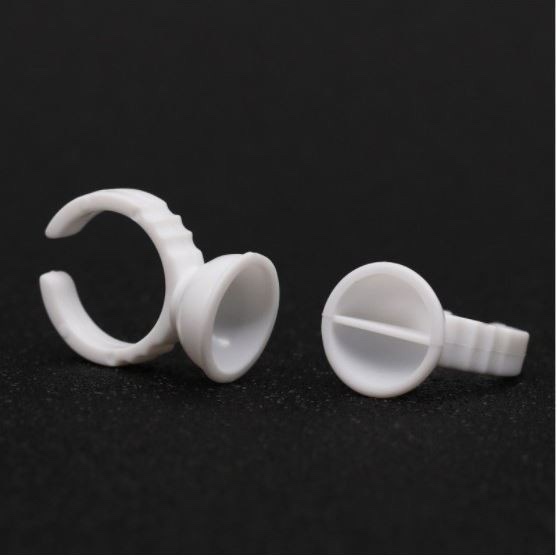 Nhẫn đựng keo,1 bịch 100 cái, nhẫn đựng keo nối mi 2 ngăn, nút keo 2 ngăn_dụng cụ nối mi_phụ liệu mi acb phát