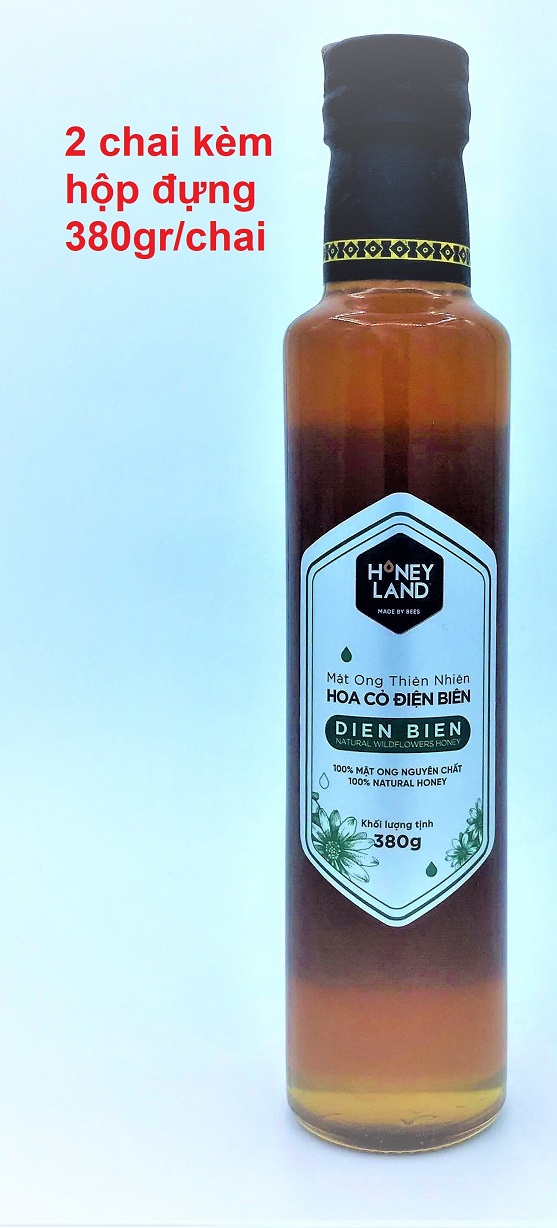 COMBO 2 chai Mật ong Điện Biên kèm hộp đựng siêu đẹp 380gr/chai tốt cho sức khỏe