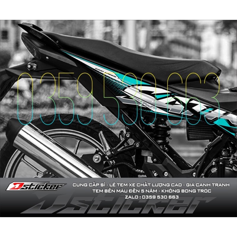 Tem rời Satria xe đen - tem xanh ngọc - hot 2021