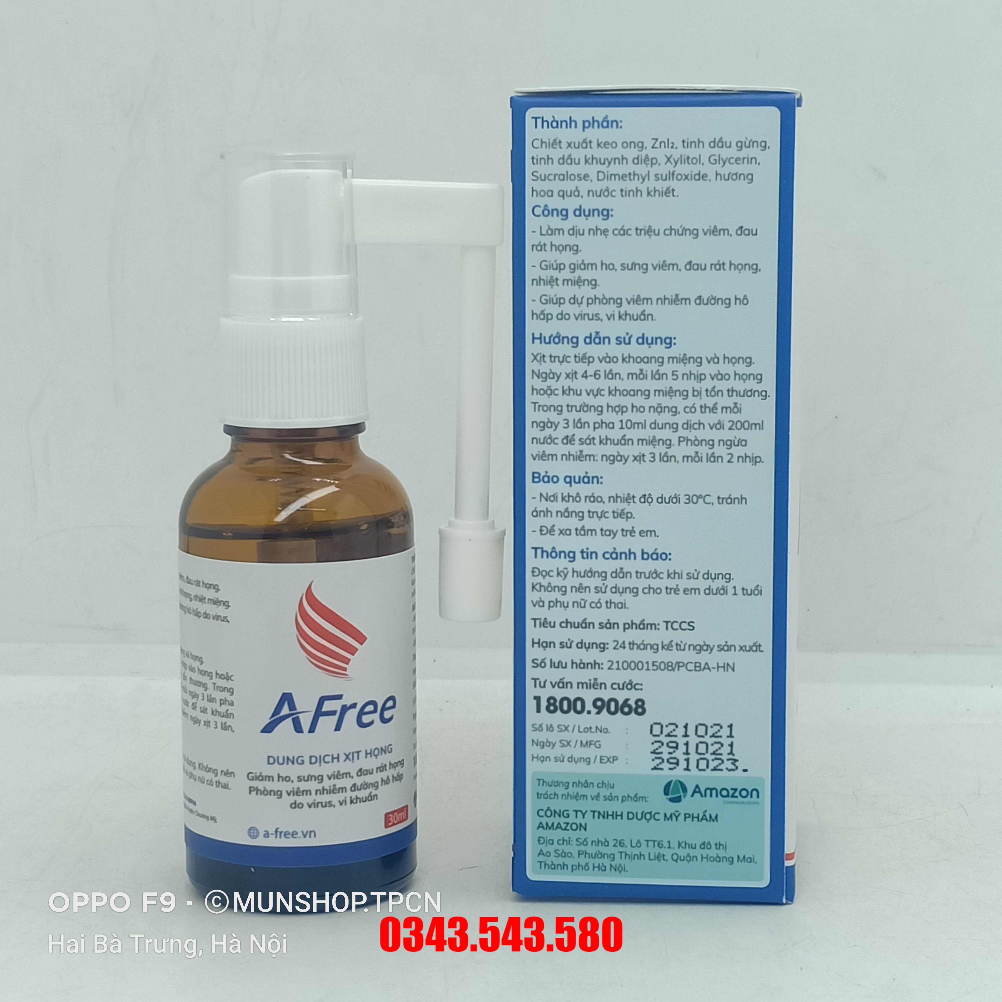 Xịt họng AFree Thái Minh Pharma 30ml