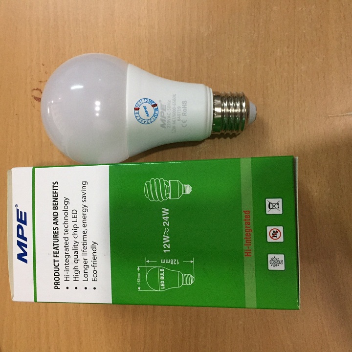 BÓNG LED 12W MPE TRẮNG,VÀNG LBD-12T