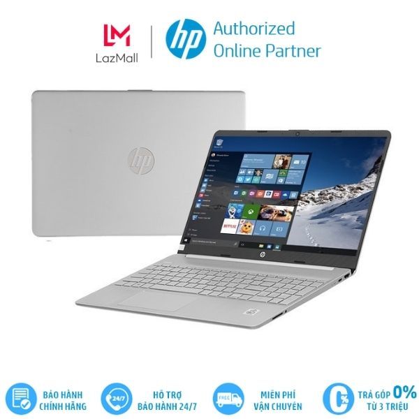 [Voucher 1tr đơn hàng từ 7tr]Laptop máy tính xách tay HP 15s-du1105TU 2Z6L3PA (i3-10110U/ 4GB/ 256GB SSD/ 15.6/ VGA ON/ Win10/ Silver)Hàng chính hãng