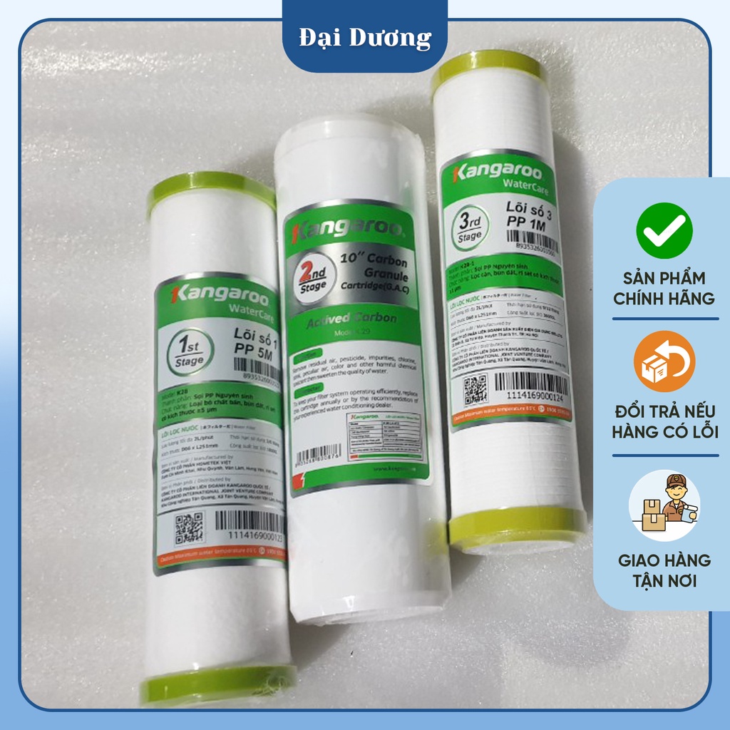 Bộ 3 lõi lọc thô Kangaroo số 1,2,3