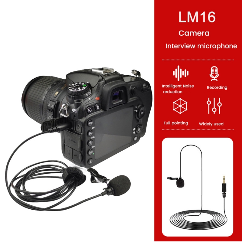 Omnidirectional Microphone 3.5mm Lavalier Tie Clip Microphones Mini Audio Mic for Camera Computer Laptop Phone