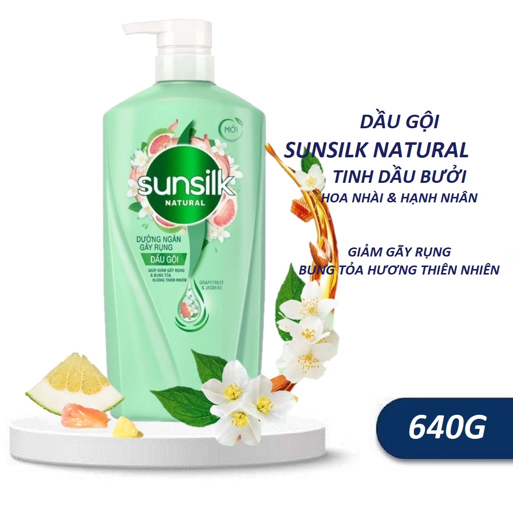 Combo Sunsilk Natural Pomelo and Jasmine Serum Fallen-exits Shampoo 640g & Conditioner 320g