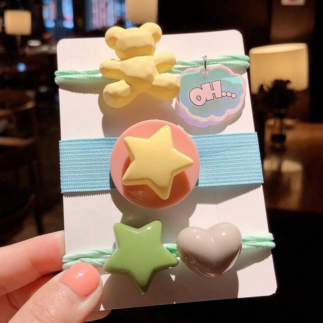 COMBO 3 DÂY CỘT TÓC CUTE SAO - TIM - GẤU