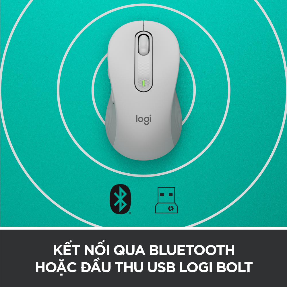 Chuột không dây bluetooth Logitech Signature M650L - Dành cho tay có kích cỡ từ nhỏ tới trung bình, Cuộn SmartWheel, giảm ồn, các nút bên có thể tùy chỉnh Chất lượng cao 1:1