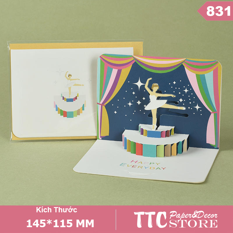 [HCM]Thiệp mừng sinh nhật dạng mở 3D độc đáo (11.5x15.5cm)