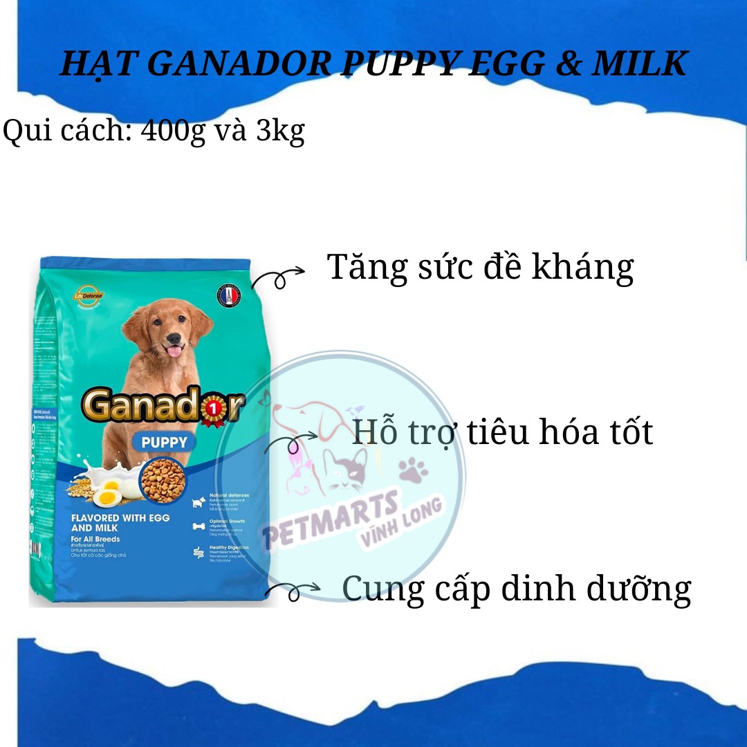 Thức ăn cho chó con Ganador vị Trứng và Sữa - Egg and Milk 400 gram